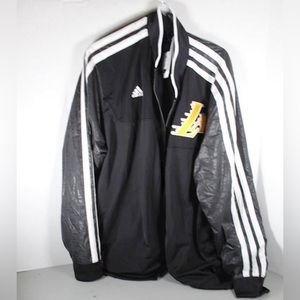 NWT LOS ANGELES LAKERS ADIDAS BLACK WARM A ￼Court Track NBA JACKET MEN 3XL -NEW